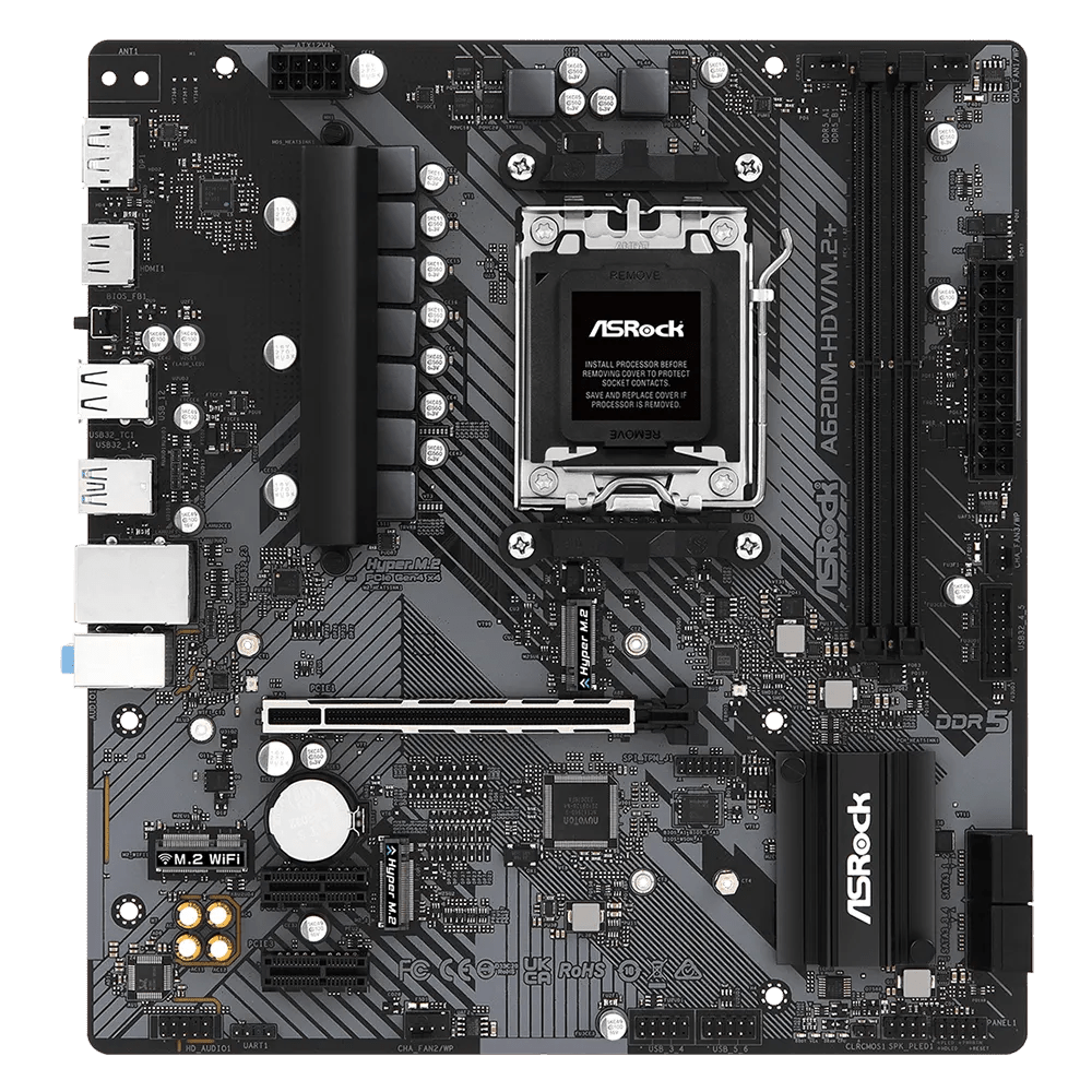 ASRock A620M - HDV/M.2+ 600 Series AMD Motherboard | 90 - MXBLK0 - A0UAYZ | - Vektra Computers LLC ASRock A620M - HDV/M.2+ 600 Series AMD Motherboard | 90 - MXBLK0 - A0UAYZ | - Vektra Computers LLC